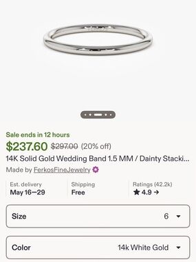Ferkos Fine Jewelry 14k white gold band